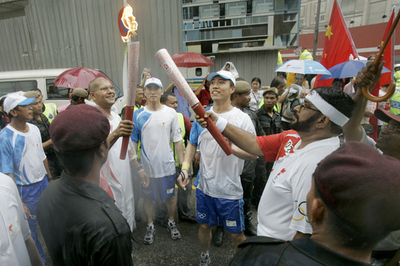 聖火リレー、マレーシアでも無事終了