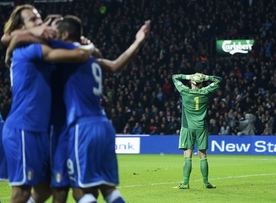 デンマーク、終盤イタリアの同点弾許す W杯欧州予選