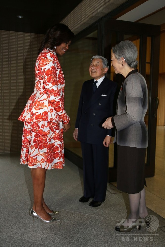 ミシェル米大統領夫人、両陛下と懇談 写真4枚 国際ニュース：AFPBB News