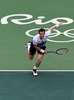 リオデジャネイロ五輪の会場で練習を行うアンディ・マレー（2016年8月2日撮影）。(c)AFP/ROBERTO SCHMIDT