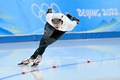 北京冬季五輪、スピードスケート男子1000メートル。レースに臨む新浜立也（2022年2月18日撮影）。(c)WANG Zhao / AFP