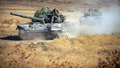 グルジア・ゴリ（Gori）から後退するグルジア軍（2008年8月11日撮影）。(c)AFP/DIMITAR DILKOFF