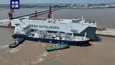 世界最大級9100台積載の自動車ローロー船が日本に向けて初航海