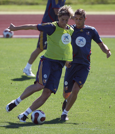 ＜サッカー 欧州選手権2008・予選＞スペイン代表 アイスランド戦に向け調整を行う