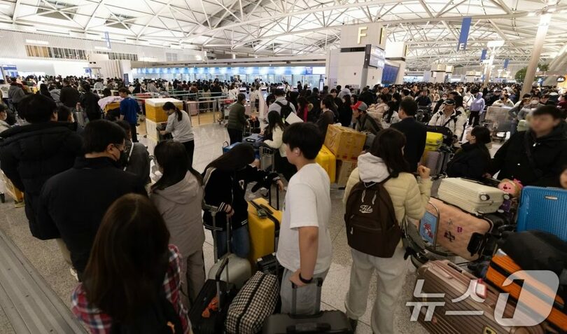 1月23日午前の仁川国際空港第1ターミナルの出国ゲート(c)news1