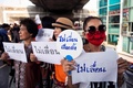 タイ・バンコクで総選挙の延期に抗議する人々（2019年1月6日撮影）。(c)Jewel SAMAD / AFP