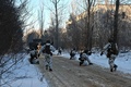 ウクライナ北部プリピャチで行われた軍事訓練（2022年2月4日撮影）。(c)Sergei Supinsky / AFP