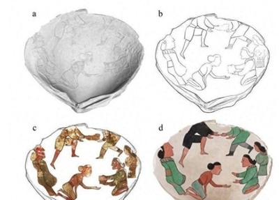 中国・2000年以上前の貝殻画を再現