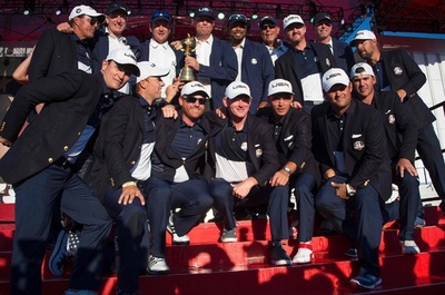 米国選抜が4大会ぶりの優勝、欧州選抜を圧勝で下す ライダーカップ