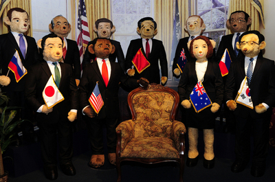 どことなく似て･･･る？野田首相やオバマ大統領のテディベア