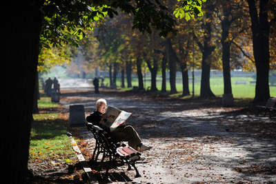 落ち葉降るソフィアの公園、ブルガリア