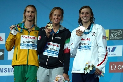 孫とレデッキーが金逃す、米が混合100mメドレーでWR 世界水泳