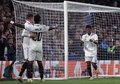 サッカー欧州チャンピオンズリーグ準々決勝第2戦、チェルシー対レアル・マドリード。チーム2点目を決めて喜ぶレアル・マドリードのロドリゴ（右、2023年4月18日撮影）。(c)ADRIAN DENNIS / AFP