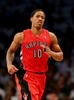 13-14NBAプレーオフ1回戦（7回戦制）、ブルックリン・ネッツ（Brooklyn Nets）対トロント・ラプターズ（Toronto Raptors）第6戦。3ポイントシュートを決めて自陣に戻るトロント・ラプターズのデマー・デローザン（DeMar DeRozan、2014年5月2日撮影）。(c)AFP/Getty Images/Elsa
