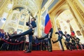 ロシア・モスクワのクレムリンで行われたウラジーミル・プーチン大統領の就任式。スプートニク提供（2024年5月7日提供）。(c)Alexander KAZAKOV / POOL / AFP