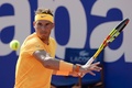 男子テニス、バルセロナ・オープン、シングルス準々決勝。リターンを打つラファエル・ナダル（2018年4月27日撮影）。(c)AFP PHOTO / Josep LAGO