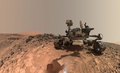 火星無人探査車「キュリオシティー」に搭載された火星拡大鏡撮像装置がターゲットの岩場「バックスキン」で撮ったセルフィー（2015年8月5日撮影）。(c)AFP/NASA/JPL-CALTECH/MSSS