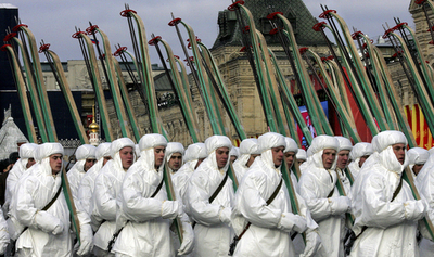 赤の広場で1941年の軍事パレード、再現