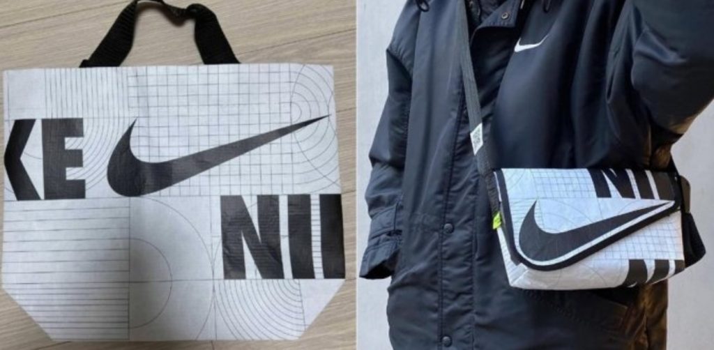 NIKE」ロゴ入り安いエコバッグを「加工して高額で売る」…ハイセンスな