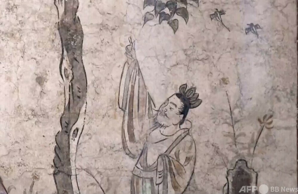 1300年以上前の唐代の人もピースサイン 郭行墓壁画が初公開 中国 写真2