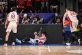 FIBAバスケットボール・ワールドカップ、17-32位順位決定ラウンド・グループO、日本対ベネズエラ。シュートを決めて喜ぶ比江島慎（中央、2023年8月31日撮影）。(c)Yuichi YAMAZAKI / AFP