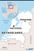 オランダ北部ライナーボルトの位置を示した図。(c)AFP