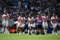 ラグビーW杯フランス大会、プールD、日本対チリ。勝利を喜ぶ日本の選手（2023年9月10日撮影）。(c)Lionel BONAVENTURE / AFP