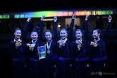 日本が初の団体総合金メダル獲得 世界新体操選手権