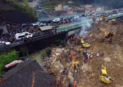 中国東部で土砂崩れ、16人死亡 21人不明