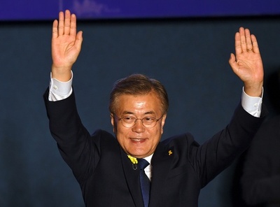 文氏が勝利宣言「全国民の大統領になる」 韓国
