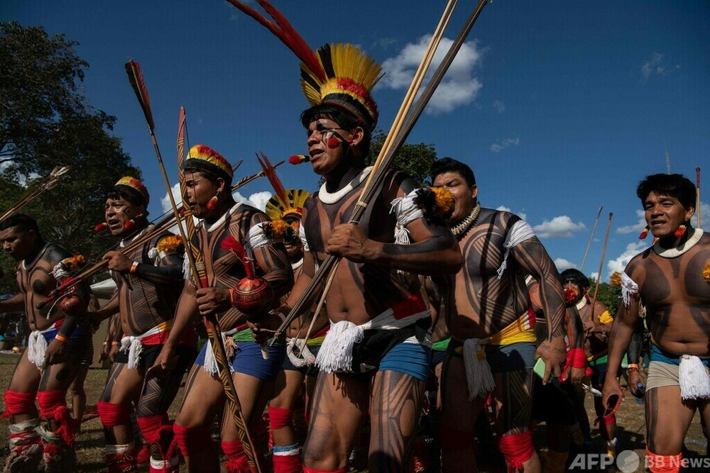先住民の土地と権利の保護を、ブラジル首都でデモ 写真15枚 国際ニュース：afpbb News