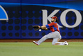 第3回ワールド・ベースボール・クラシック（2013 World Baseball Classic、WBC）は17日、米カリフォルニア（California）州サンフランシスコ（San Francisco）で準決勝が行われ、日本は1-3でプエルトリコに敗れた。

6回に内川聖一（Seiichi Uchikawa）の打球を後逸するプエルトリコのアンヘル・パガン（Angel Pagan、2013年3月17日撮影）。(c)AFP/Getty Images/Thearon W. Henderson