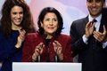 ジョージアの首都トビリシで記者会見を行うサロメ・ズラビシビリ氏（2018年11月28日撮影）。(c)Vano SHLAMOV / AFP