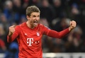 サッカー欧州チャンピオンズリーグ、グループB第6節、バイエルン・ミュンヘン対トッテナム・ホットスパー。得点を決めて喜ぶバイエルン・ミュンヘンのトーマス・ミュラー（2019年12月11日撮影）。(c)Christof STACHE / AFP