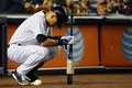 14MLB、ニューヨーク・ヤンキース（New York Yankees）対ボルティモア・オリオールズ（Baltimore Orioles）。打席を待つニューヨーク・ヤンキースのデレク・ジーター（Derek Jeter、2014年9月25日撮影）。(c)AFP/Getty Images/Al Bello