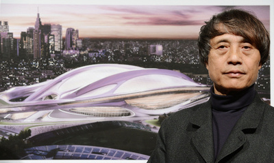 五輪会場となるか、「自転車ヘルメット型」の新国立競技場