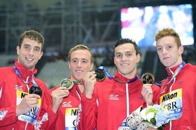 英国が逆転で男子4×200m自由形を制す、第16回世界水泳
