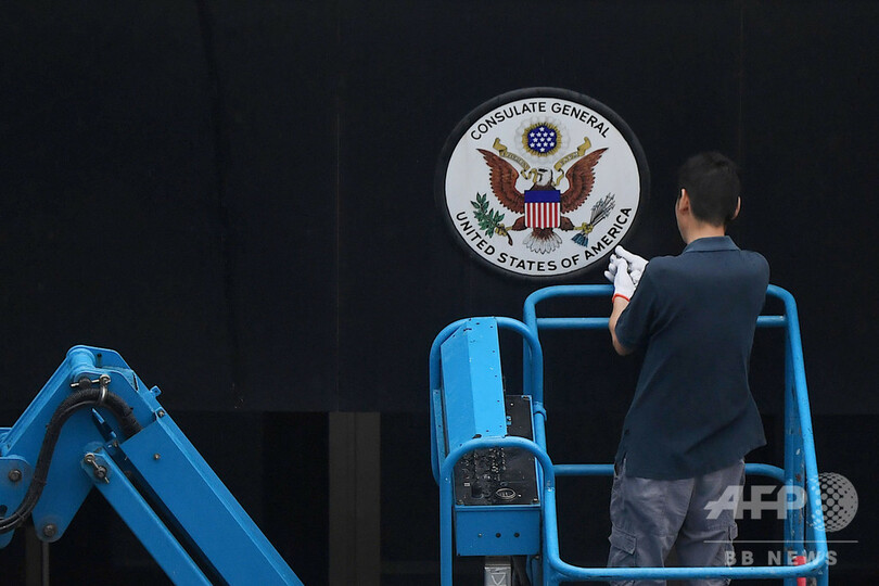 中国・成都の米総領事館、退去の準備進む 閉鎖命令受け