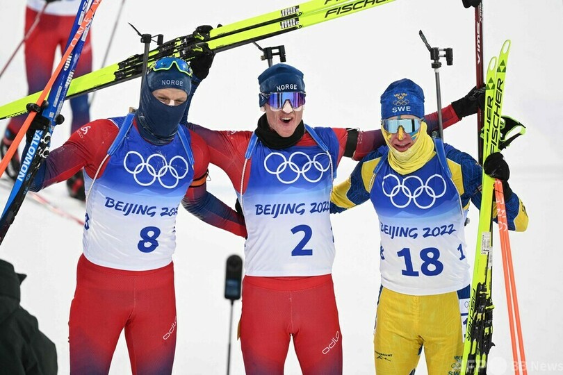 ノルウェーのベー、バイアスロン4冠 北京冬季五輪