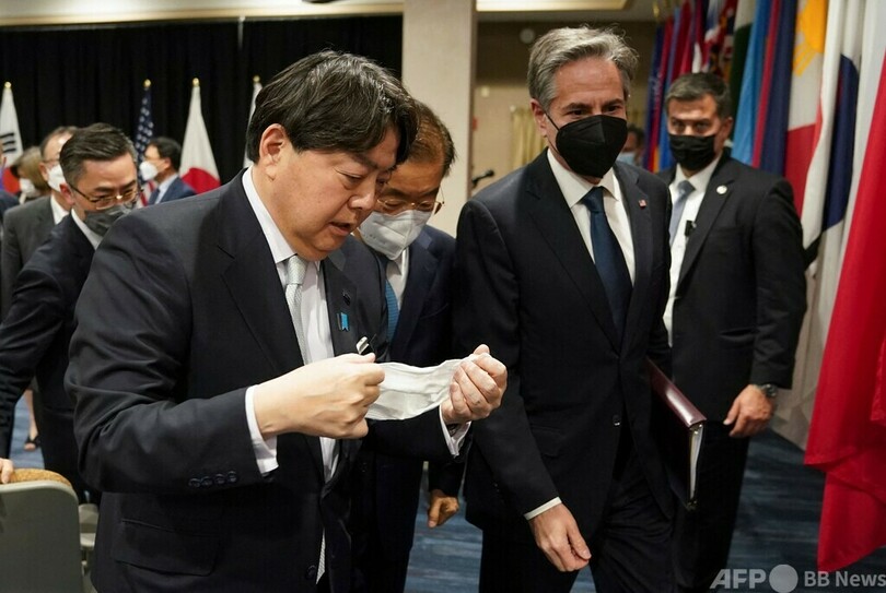 日米韓外相会談、北朝鮮ミサイル発射を「挑発」と非難