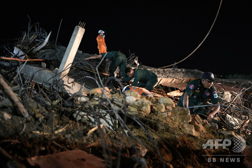 カンボジアで建設中のホテル倒壊、死者36人に