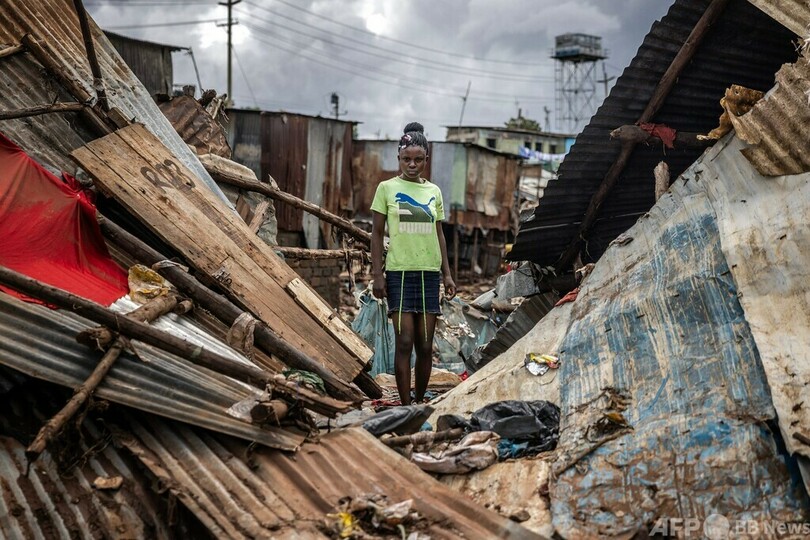 【今日の1枚】なぎ倒された家屋を前に…ケニア