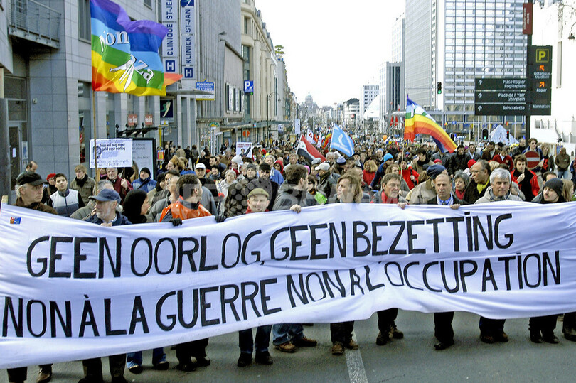 イラク開戦から4年目、世界各地で反戦デモ開催 - ベルギー