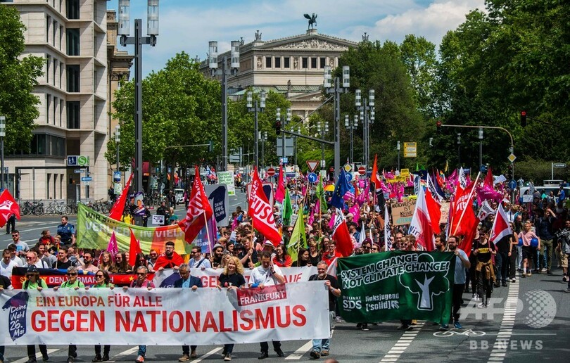 独各地で反国家主義デモ、伊では欧州右派勢力結集 欧州議会選前夜