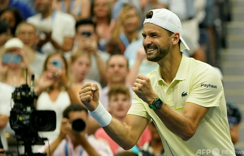 ディミトロフ、5年ぶりの全米OP8強 ルブレフを5セットで撃破