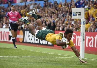 オーストラリアが11トライで圧勝、「死の組」で首位浮上 ラグビーW杯