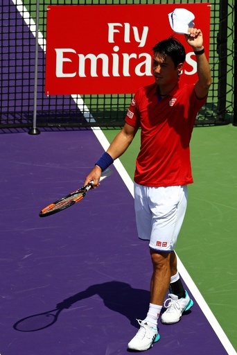 錦織がストレート勝ちで初戦突破、マイアミ・オープン