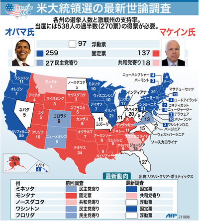 【図解】米大統領選の最新世論調査