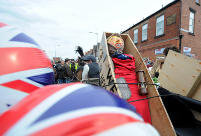 サッチャー元首相葬儀、各地で抗議行動も