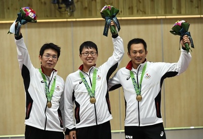 日本、射撃の男子ライフル3姿勢団体で銅メダル アジア大会